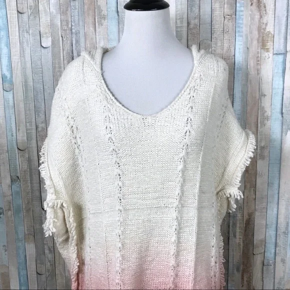 Anthropologie M L Fringed Beachside Hoodie Poncho - Picture 4 of 8